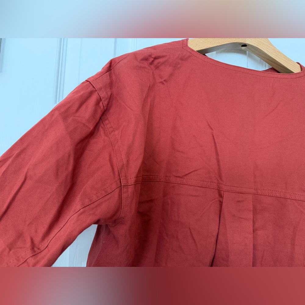 TIBI Harrison Sculpted Split-Neck Chino Top - S - Picture 7 of 7